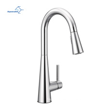 Aquacubic Traditional OEM ODM Manufacturer Chrome Pull Down Kitchen Faucet with Dual function sprayer